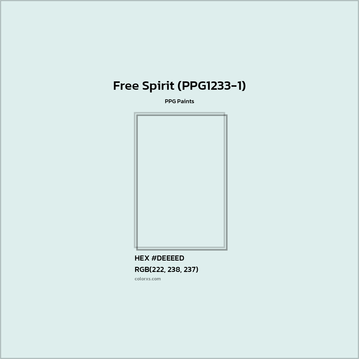 HEX #DEEEED Free Spirit (PPG1233-1) Paint PPG Paints - Color Code