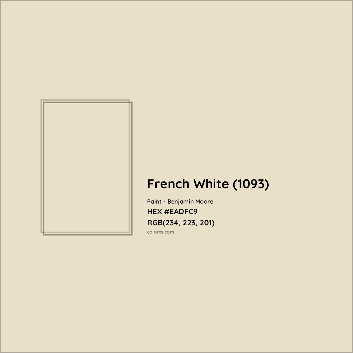 HEX #EADFC9 French White (1093) Paint Benjamin Moore - Color Code