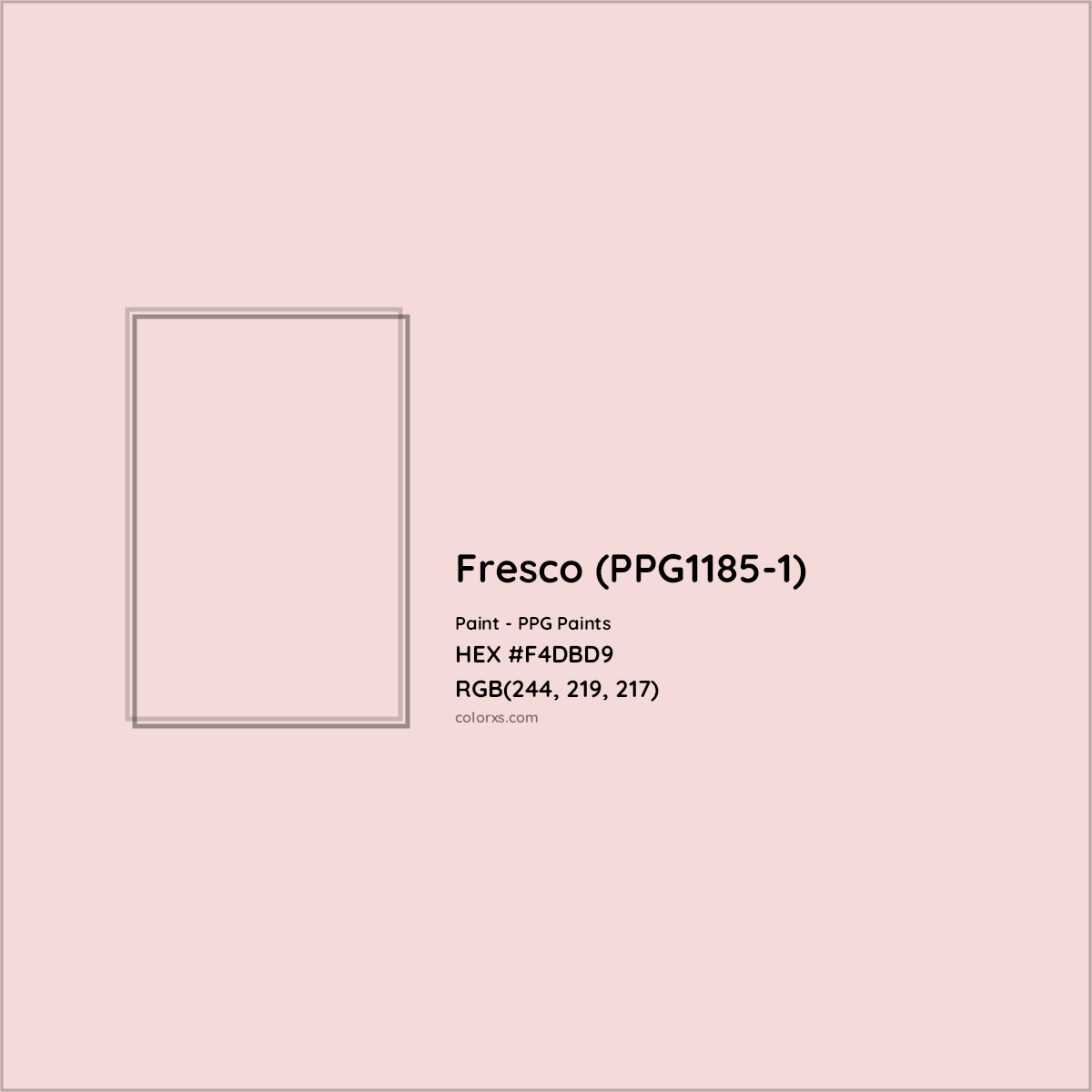HEX #F4DBD9 Fresco (PPG1185-1) Paint PPG Paints - Color Code
