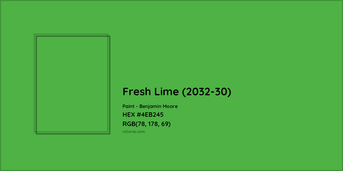 HEX #4EB245 Fresh Lime (2032-30) Paint Benjamin Moore - Color Code