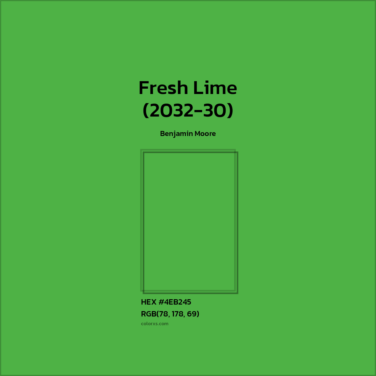 HEX #4EB245 Fresh Lime (2032-30) Paint Benjamin Moore - Color Code