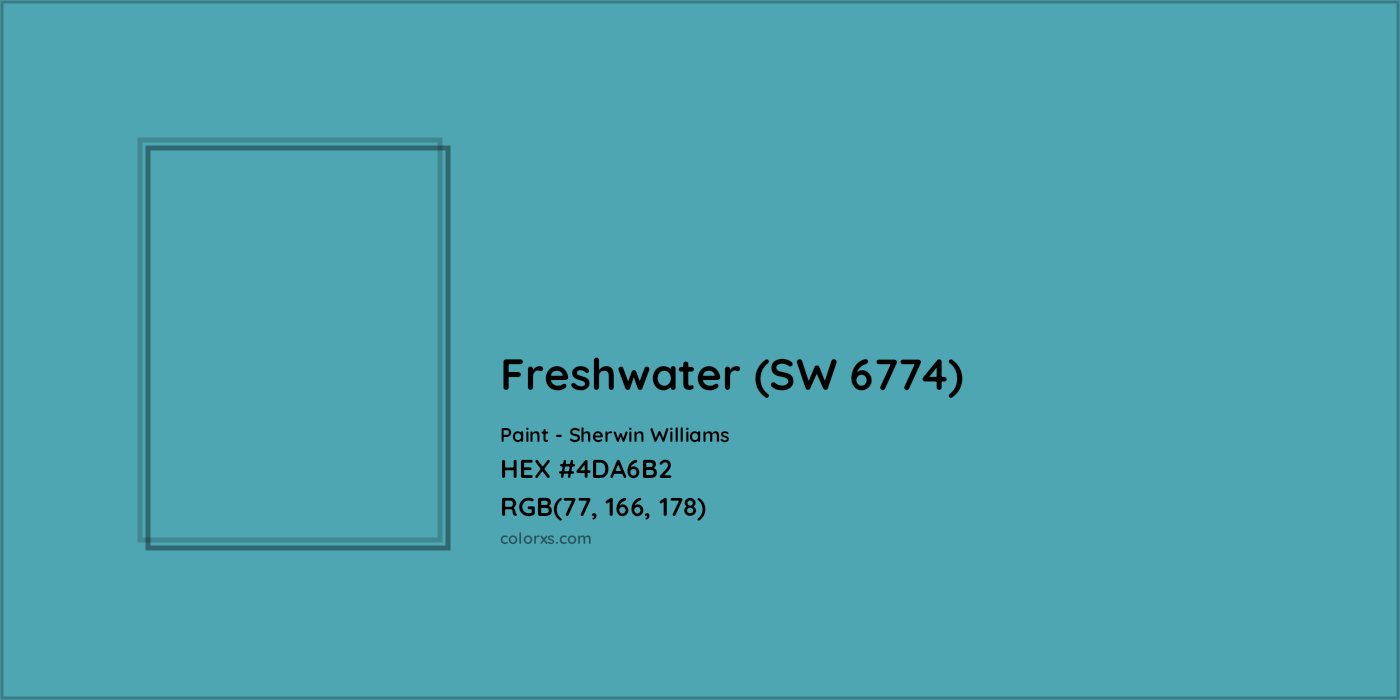HEX #4DA6B2 Freshwater (SW 6774) Paint Sherwin Williams - Color Code