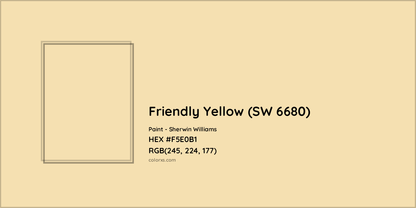 HEX #F5E0B1 Friendly Yellow (SW 6680) Paint Sherwin Williams - Color Code