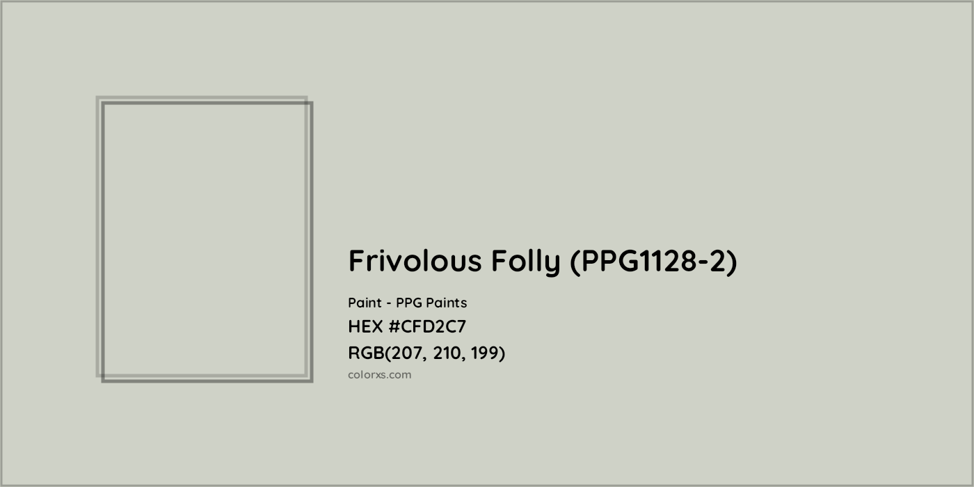HEX #CFD2C7 Frivolous Folly (PPG1128-2) Paint PPG Paints - Color Code