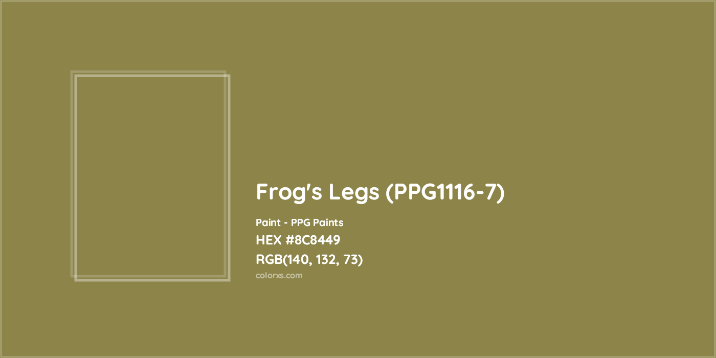 HEX #8C8449 Frog's Legs (PPG1116-7) Paint PPG Paints - Color Code
