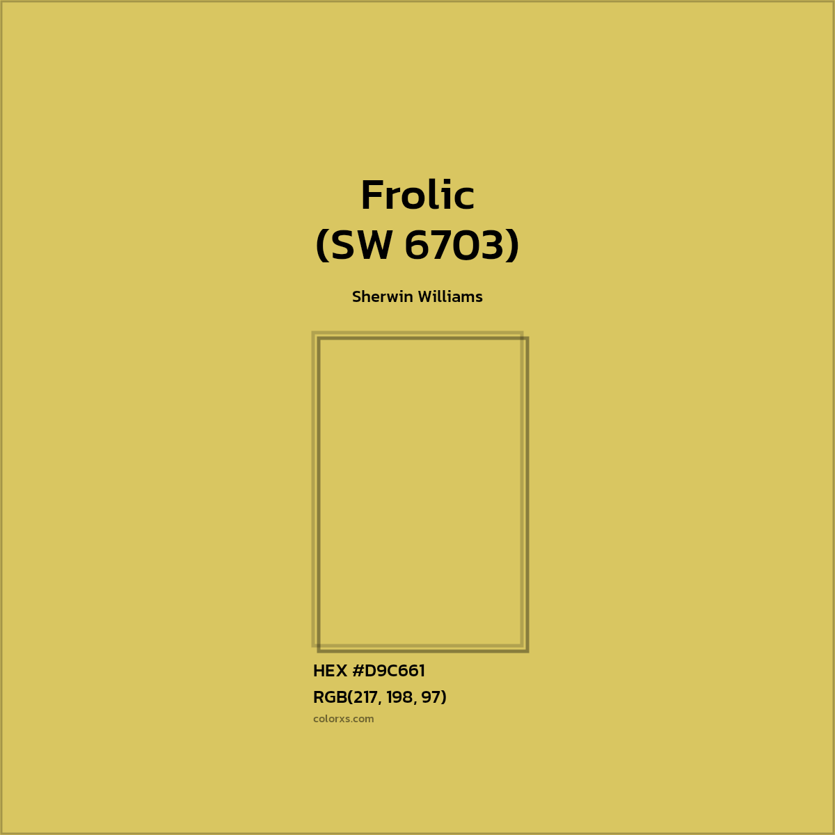 HEX #D9C661 Frolic (SW 6703) Paint Sherwin Williams - Color Code