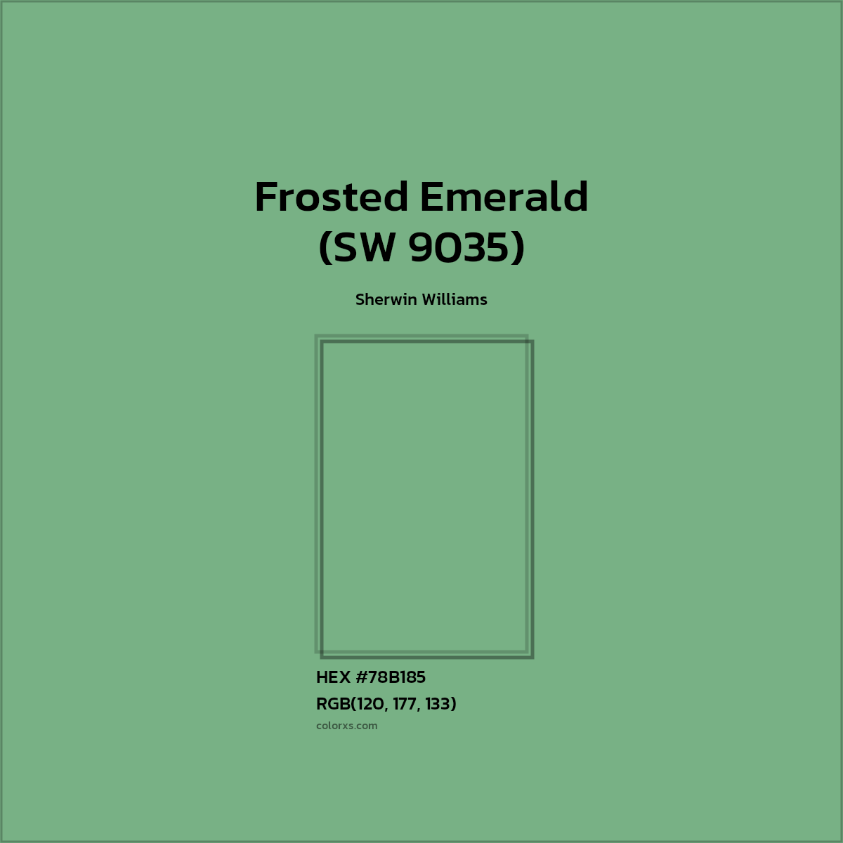 HEX #78B185 Frosted Emerald (SW 9035) Paint Sherwin Williams - Color Code