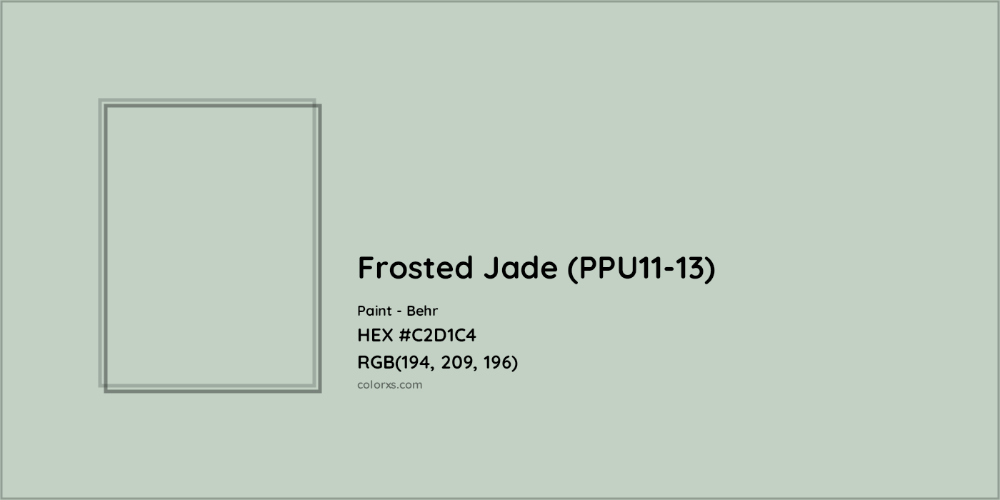 HEX #C2D1C4 Frosted Jade (PPU11-13) Paint Behr - Color Code