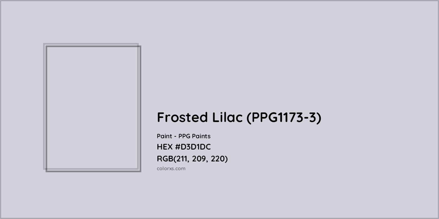 HEX #D3D1DC Frosted Lilac (PPG1173-3) Paint PPG Paints - Color Code