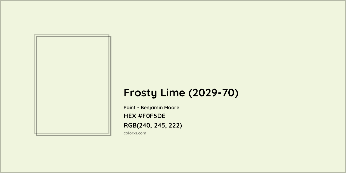 HEX #F0F5DE Frosty Lime (2029-70) Paint Benjamin Moore - Color Code