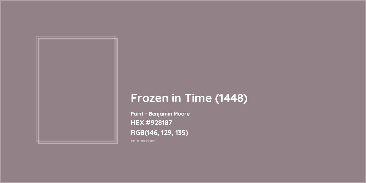 HEX #928187 Frozen in Time (1448) Paint Benjamin Moore - Color Code