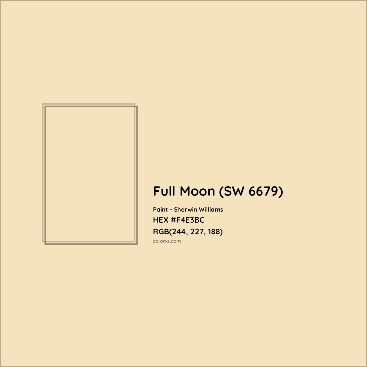 HEX #F4E3BC Full Moon (SW 6679) Paint Sherwin Williams - Color Code