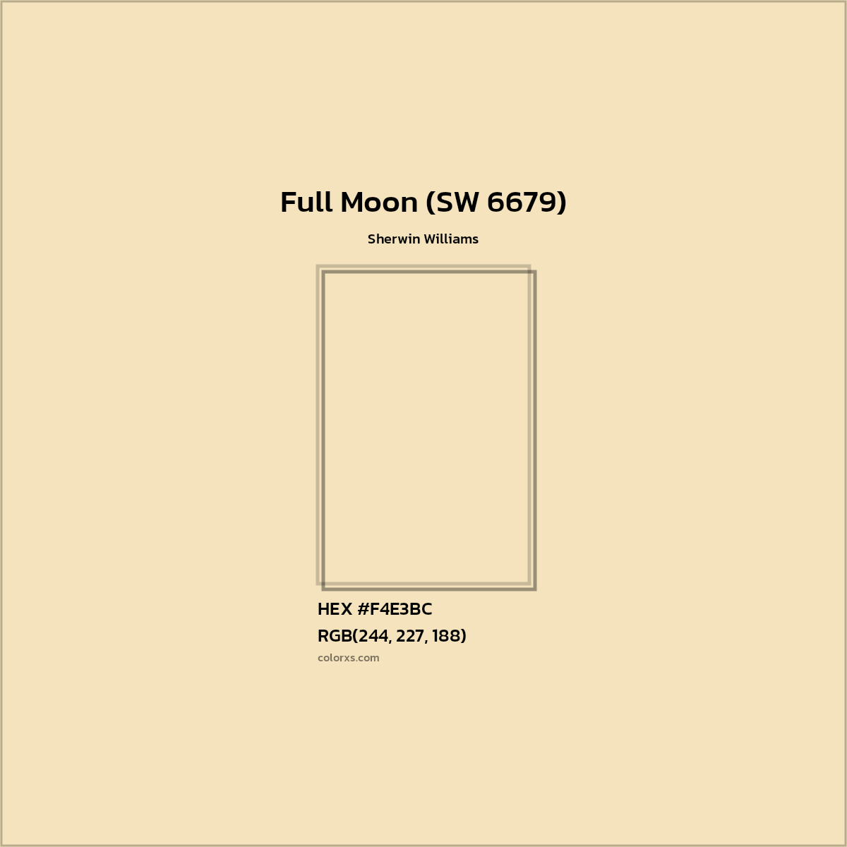 HEX #F4E3BC Full Moon (SW 6679) Paint Sherwin Williams - Color Code