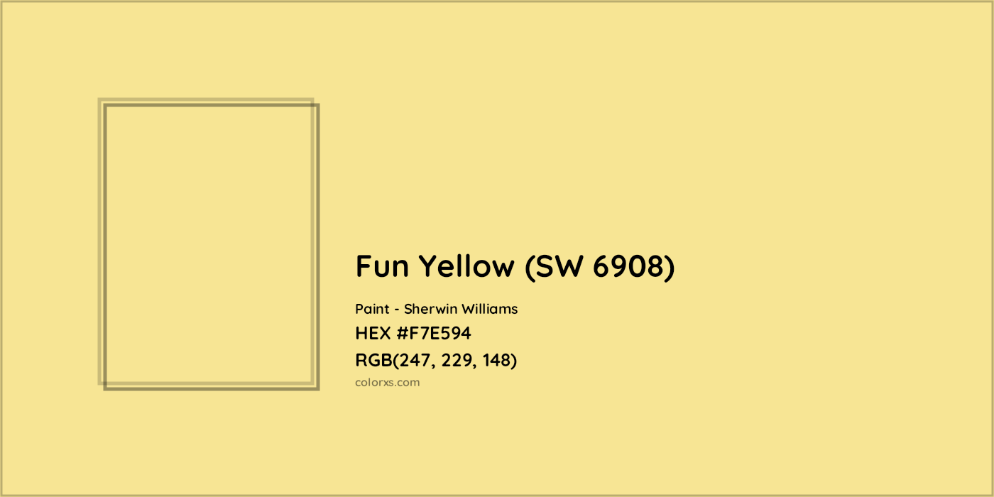 HEX #F7E594 Fun Yellow (SW 6908) Paint Sherwin Williams - Color Code