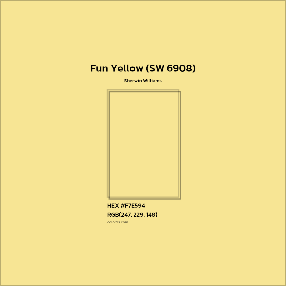 HEX #F7E594 Fun Yellow (SW 6908) Paint Sherwin Williams - Color Code