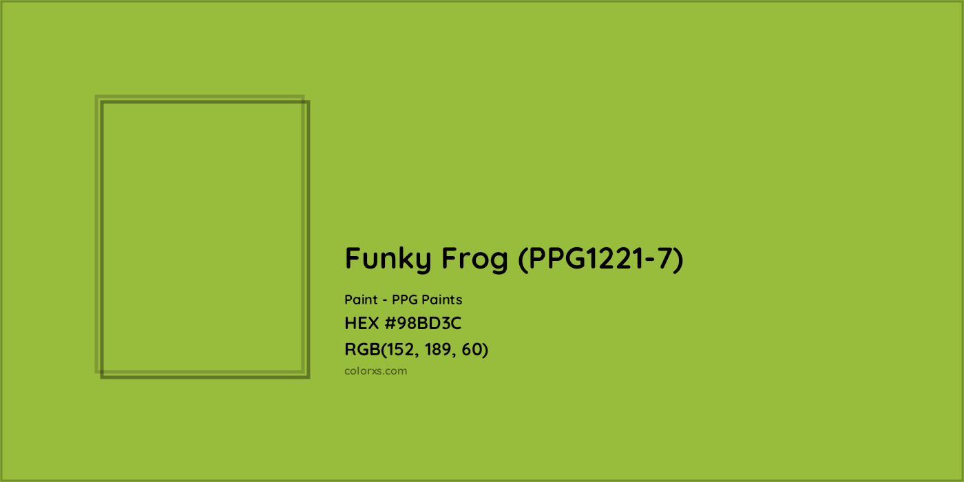 HEX #98BD3C Funky Frog (PPG1221-7) Paint PPG Paints - Color Code