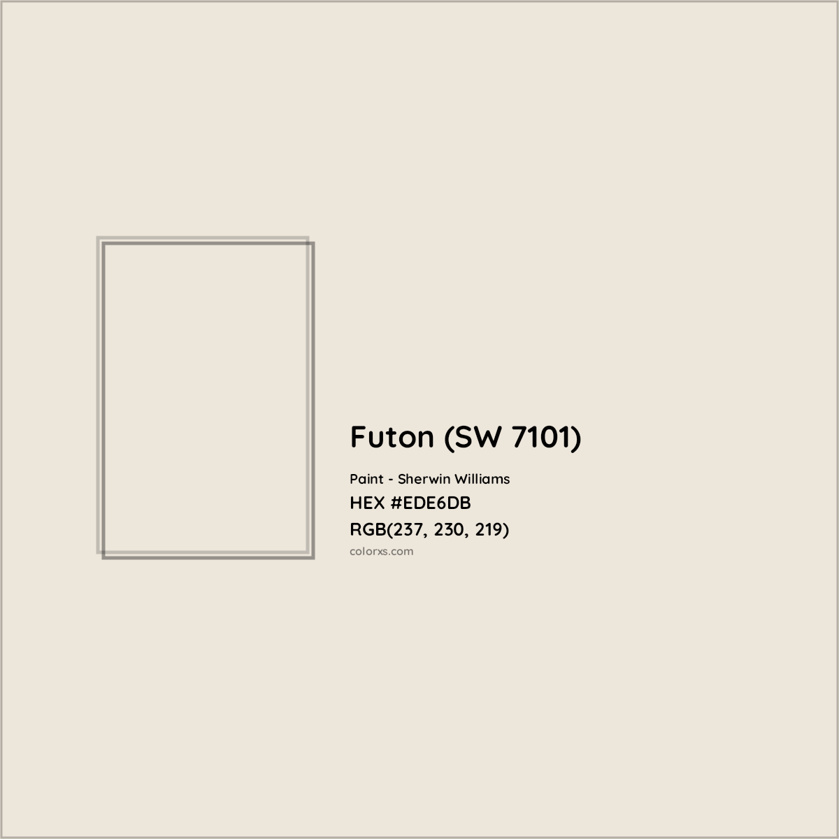 HEX #EDE6DB Futon (SW 7101) Paint Sherwin Williams - Color Code