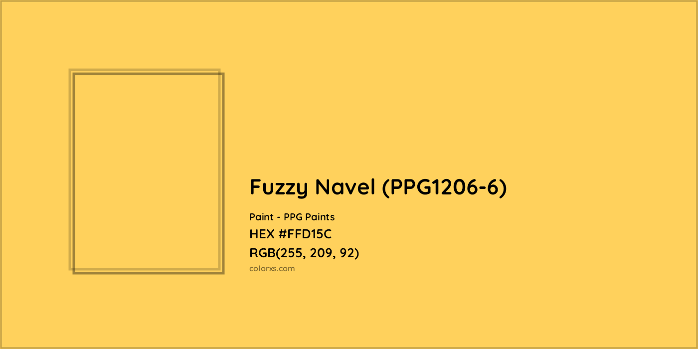 HEX #FFD15C Fuzzy Navel (PPG1206-6) Paint PPG Paints - Color Code