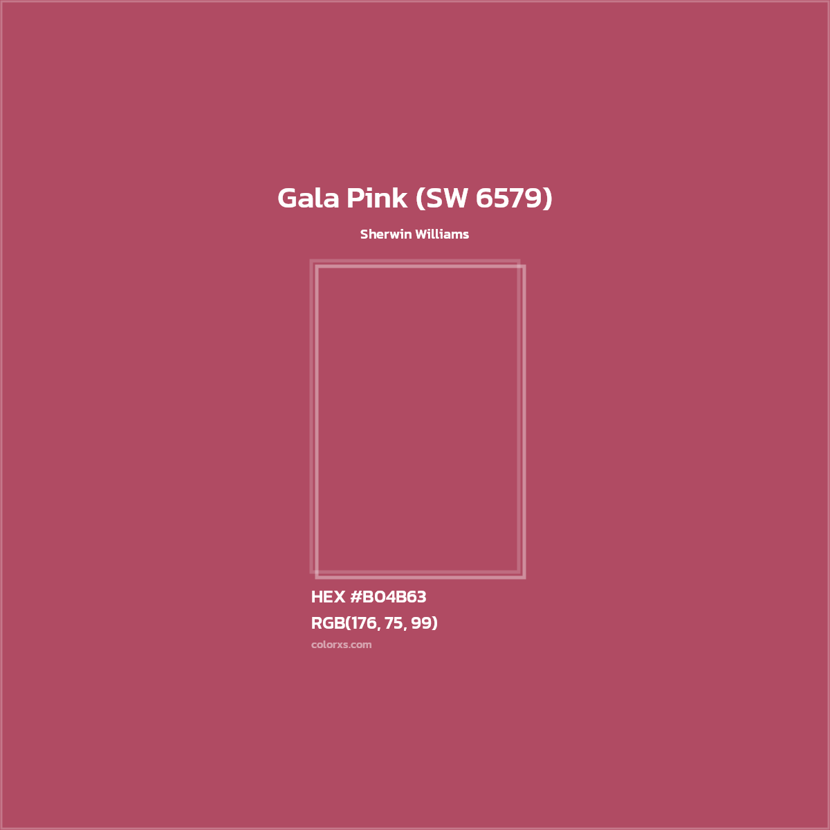 HEX #B04B63 Gala Pink (SW 6579) Paint Sherwin Williams - Color Code