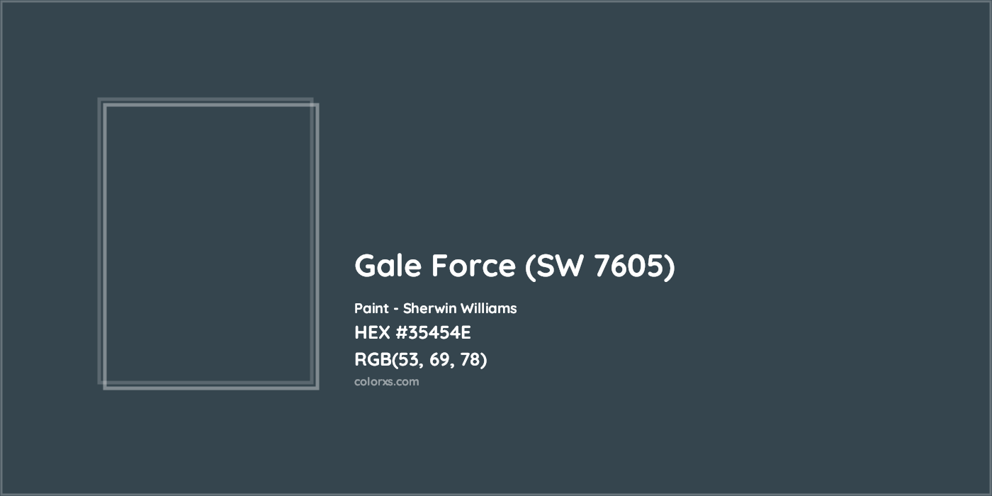 HEX #35454E Gale Force (SW 7605) Paint Sherwin Williams - Color Code