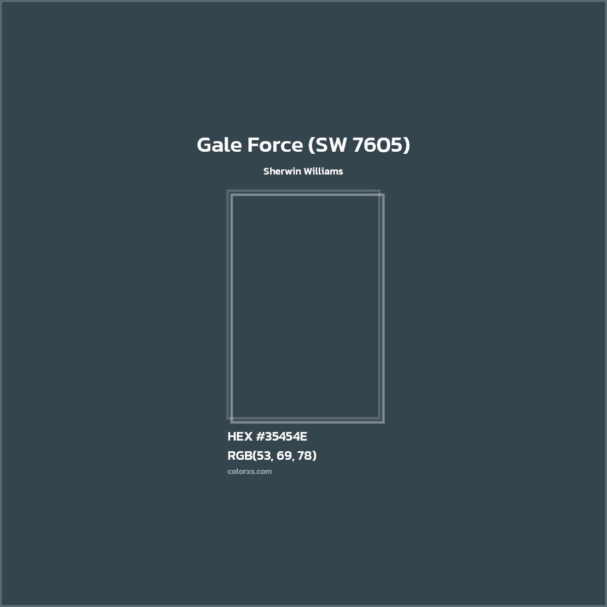 HEX #35454E Gale Force (SW 7605) Paint Sherwin Williams - Color Code