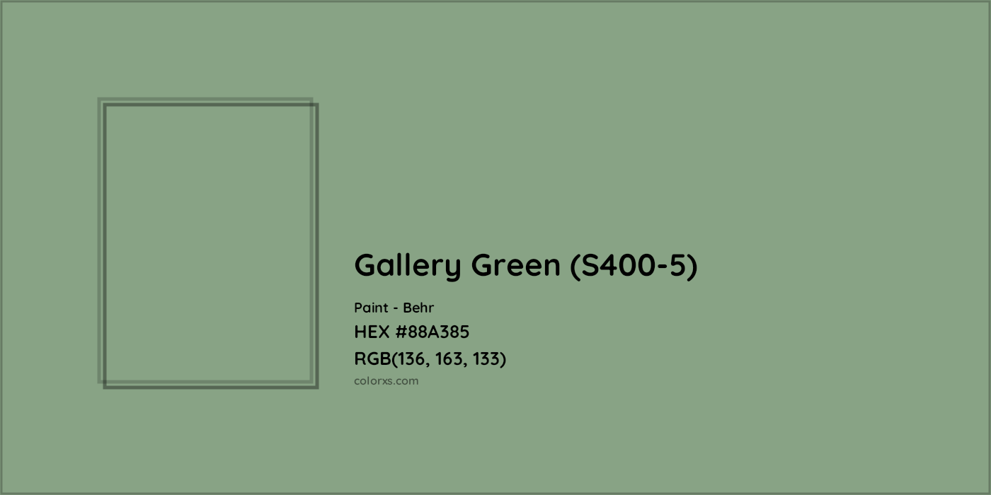 HEX #88A385 Gallery Green (S400-5) Paint Behr - Color Code