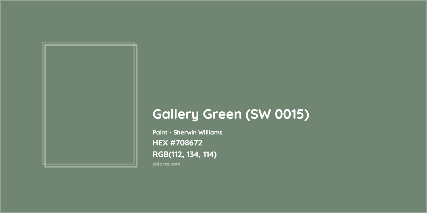 HEX #708672 Gallery Green (SW 0015) Paint Sherwin Williams - Color Code