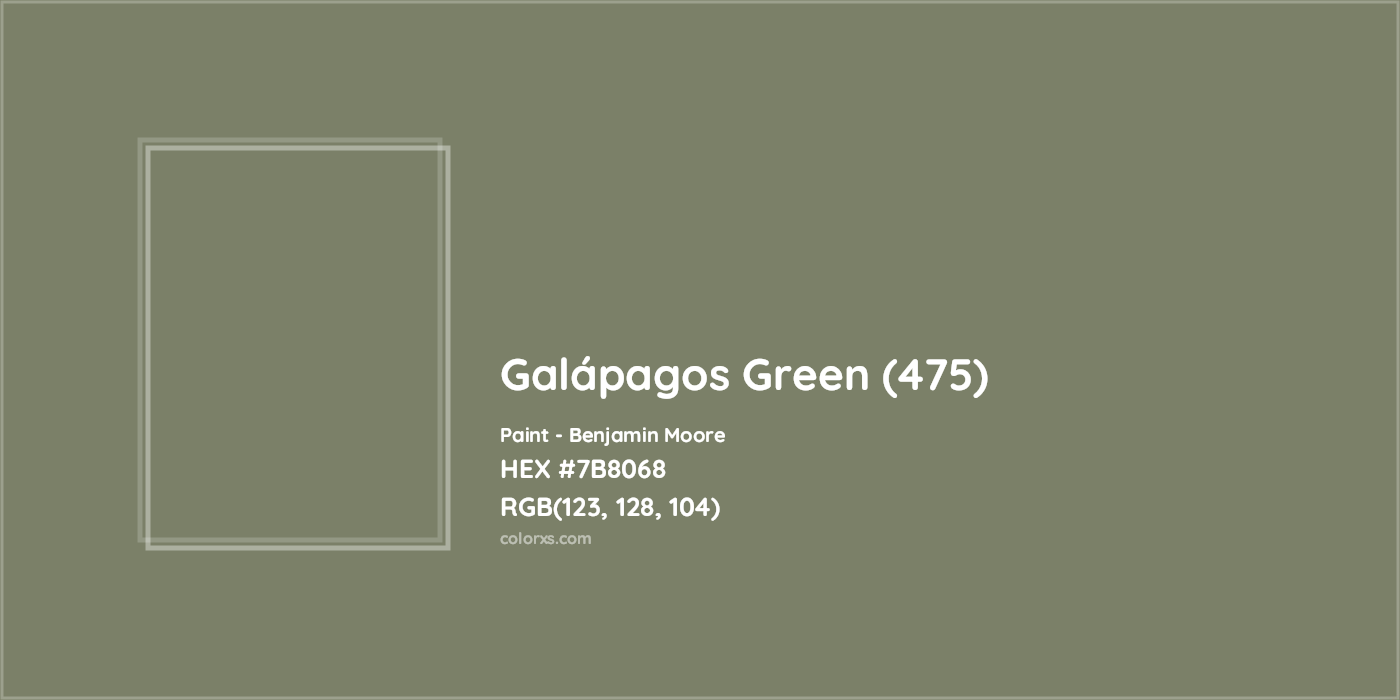HEX #7B8068 Galápagos Green (475) Paint Benjamin Moore - Color Code