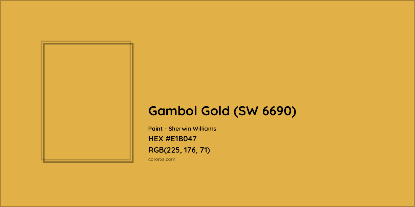 HEX #E1B047 Gambol Gold (SW 6690) Paint Sherwin Williams - Color Code