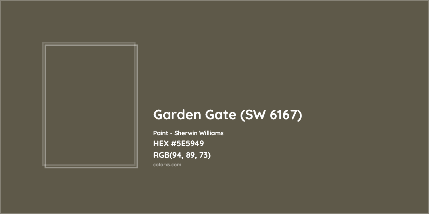 HEX #5E5949 Garden Gate (SW 6167) Paint Sherwin Williams - Color Code