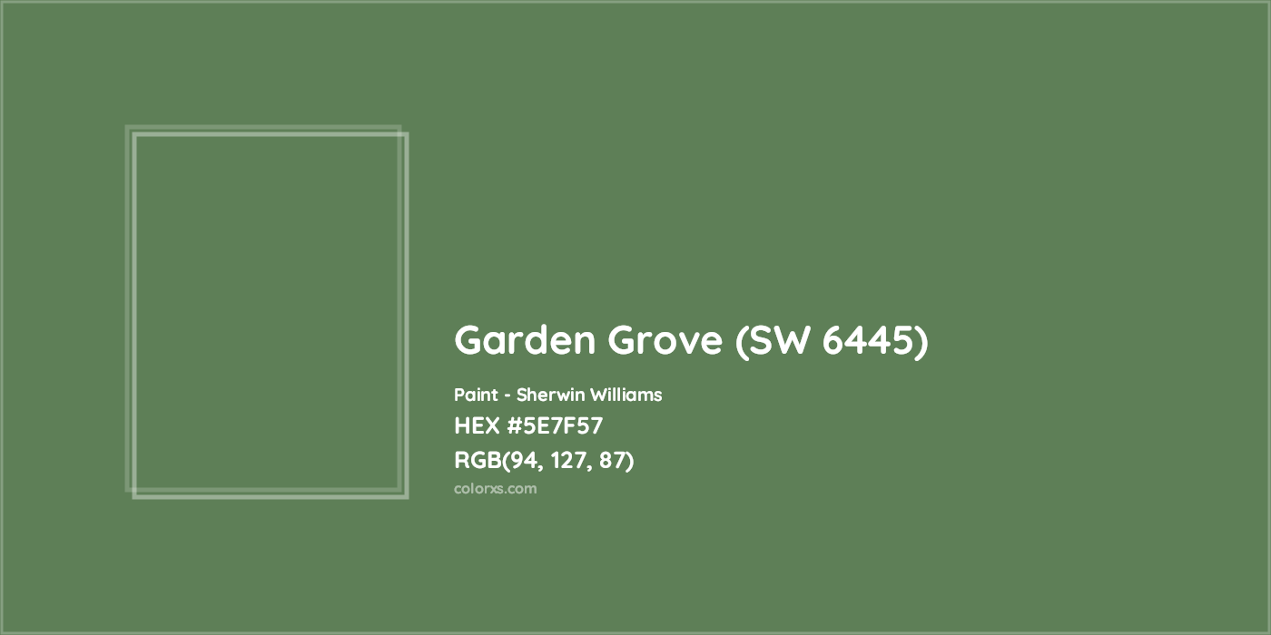 HEX #5E7F57 Garden Grove (SW 6445) Paint Sherwin Williams - Color Code