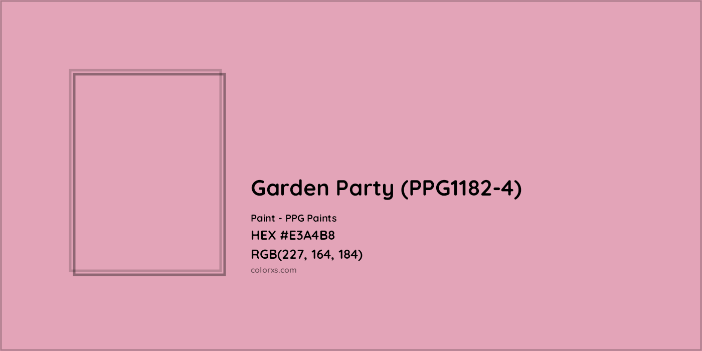 HEX #E3A4B8 Garden Party (PPG1182-4) Paint PPG Paints - Color Code