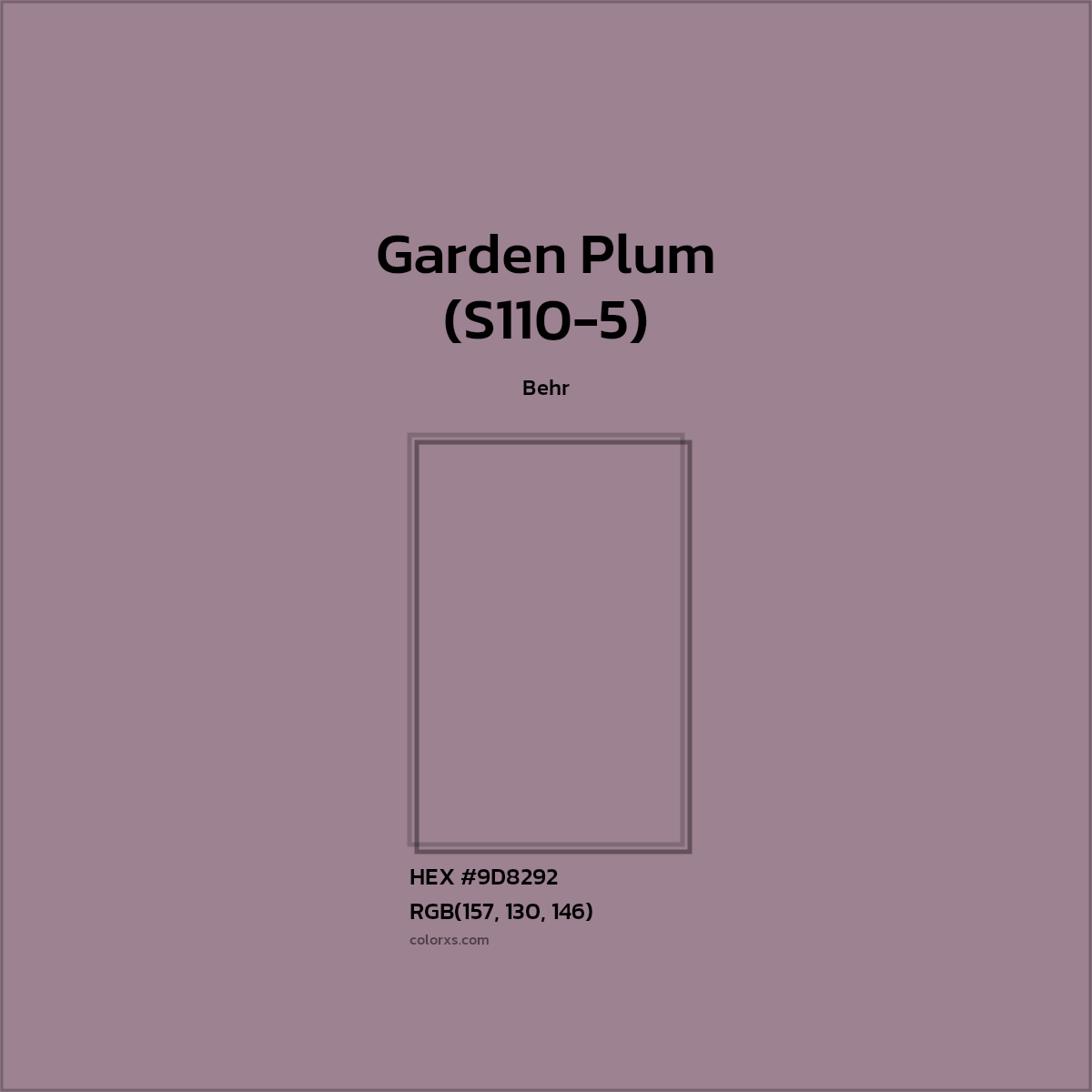 HEX #9D8292 Garden Plum (S110-5) Paint Behr - Color Code