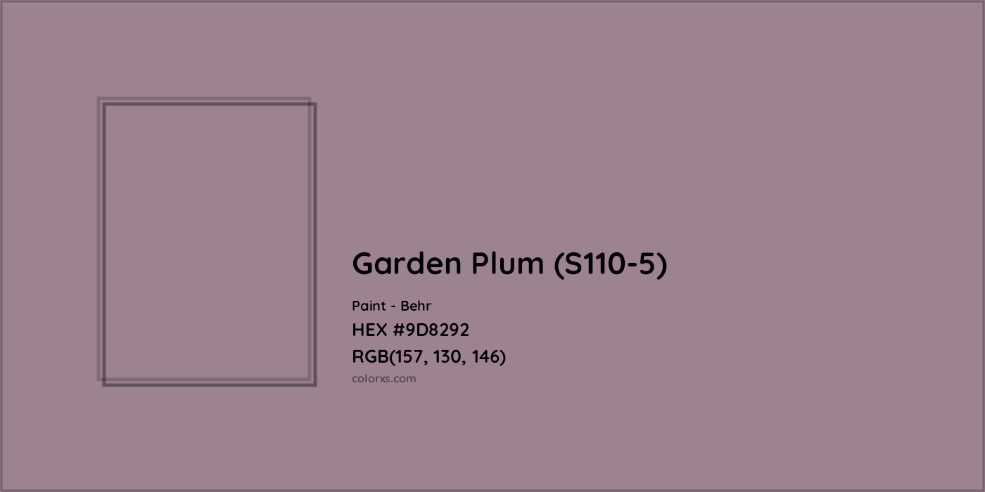 HEX #9D8292 Garden Plum (S110-5) Paint Behr - Color Code