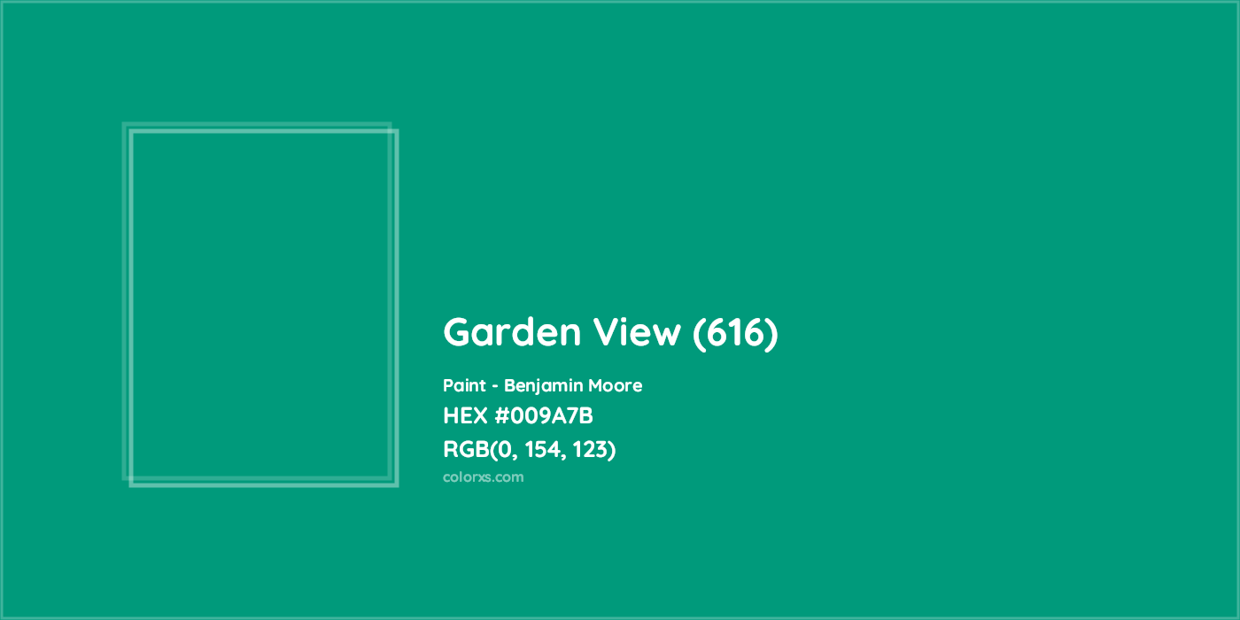 HEX #009A7B Garden View (616) Paint Benjamin Moore - Color Code