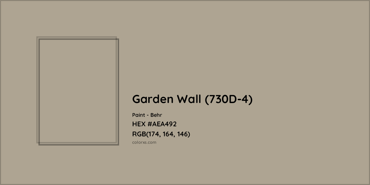 HEX #AEA492 Garden Wall (730D-4) Paint Behr - Color Code