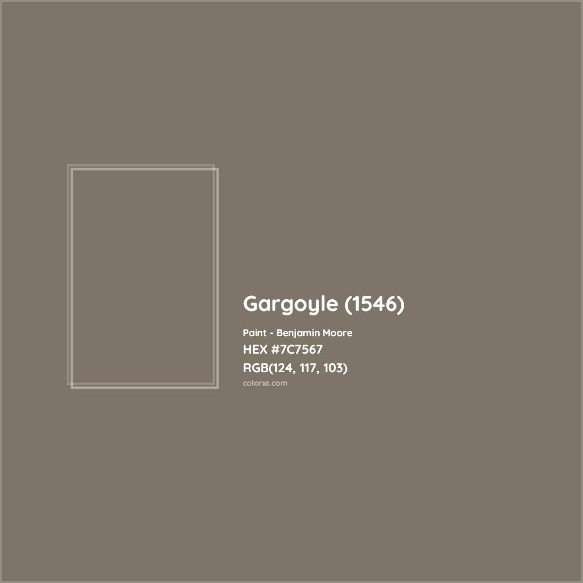 HEX #7C7567 Gargoyle (1546) Paint Benjamin Moore - Color Code