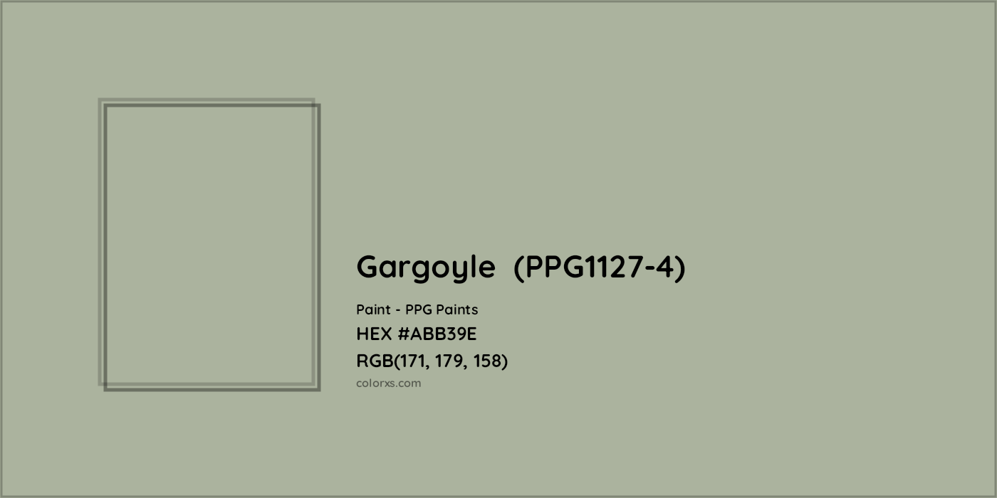 HEX #ABB39E Gargoyle  (PPG1127-4) Paint PPG Paints - Color Code