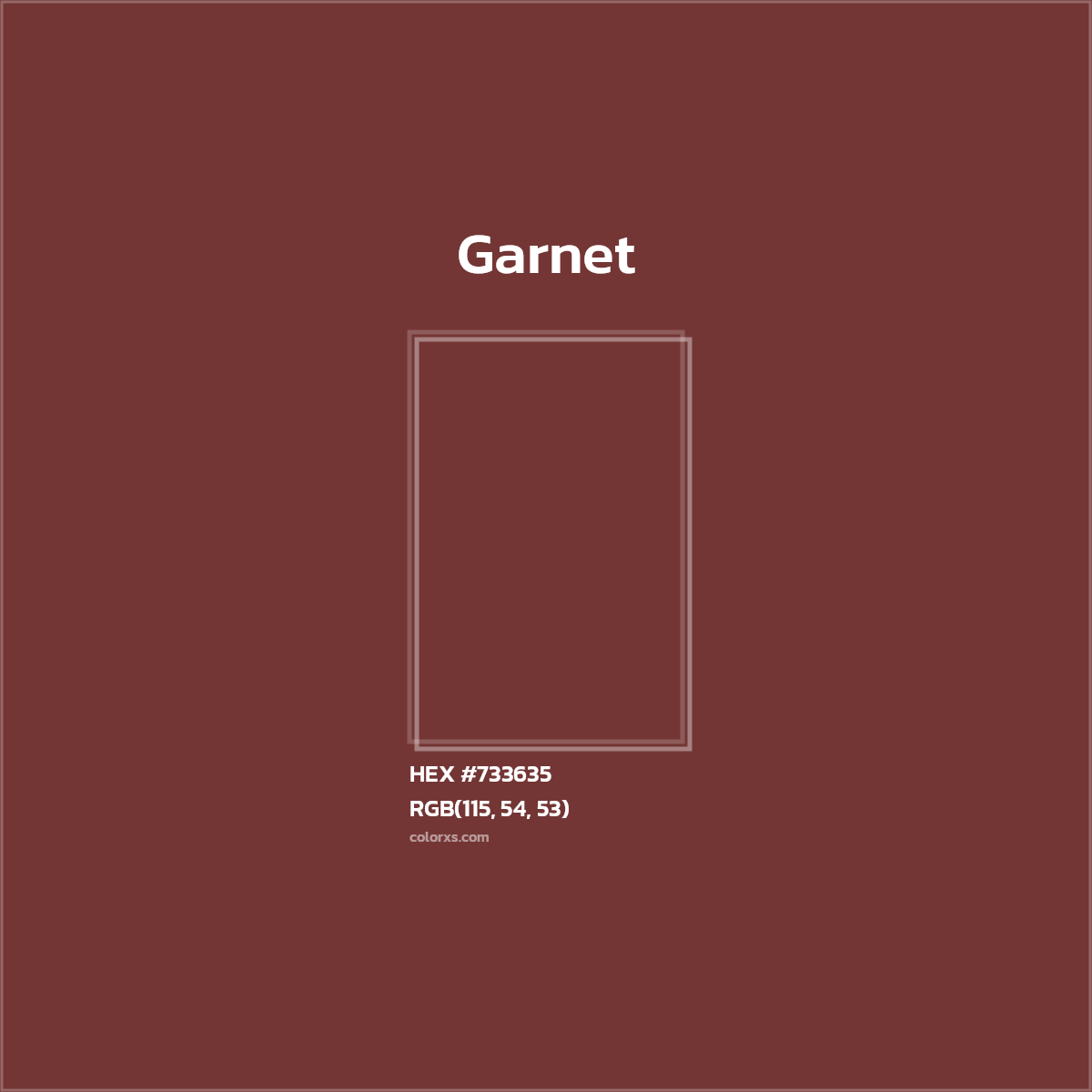 HEX #733635 Garnet Color - Color Code