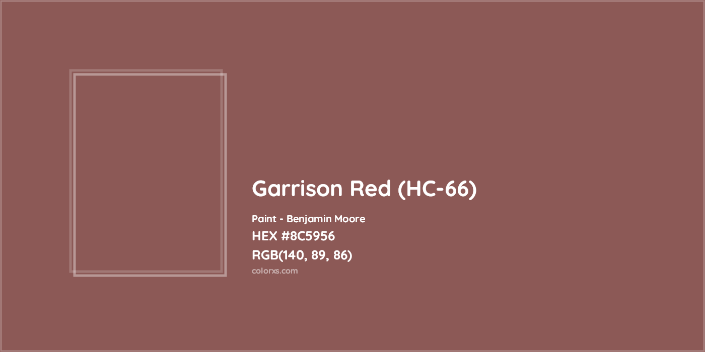 HEX #8C5956 Garrison Red (HC-66) Paint Benjamin Moore - Color Code