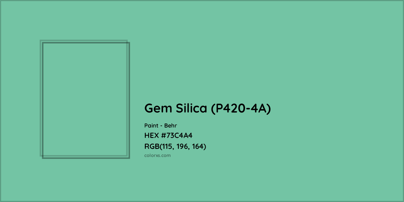 HEX #73C4A4 Gem Silica (P420-4A) Paint Behr - Color Code