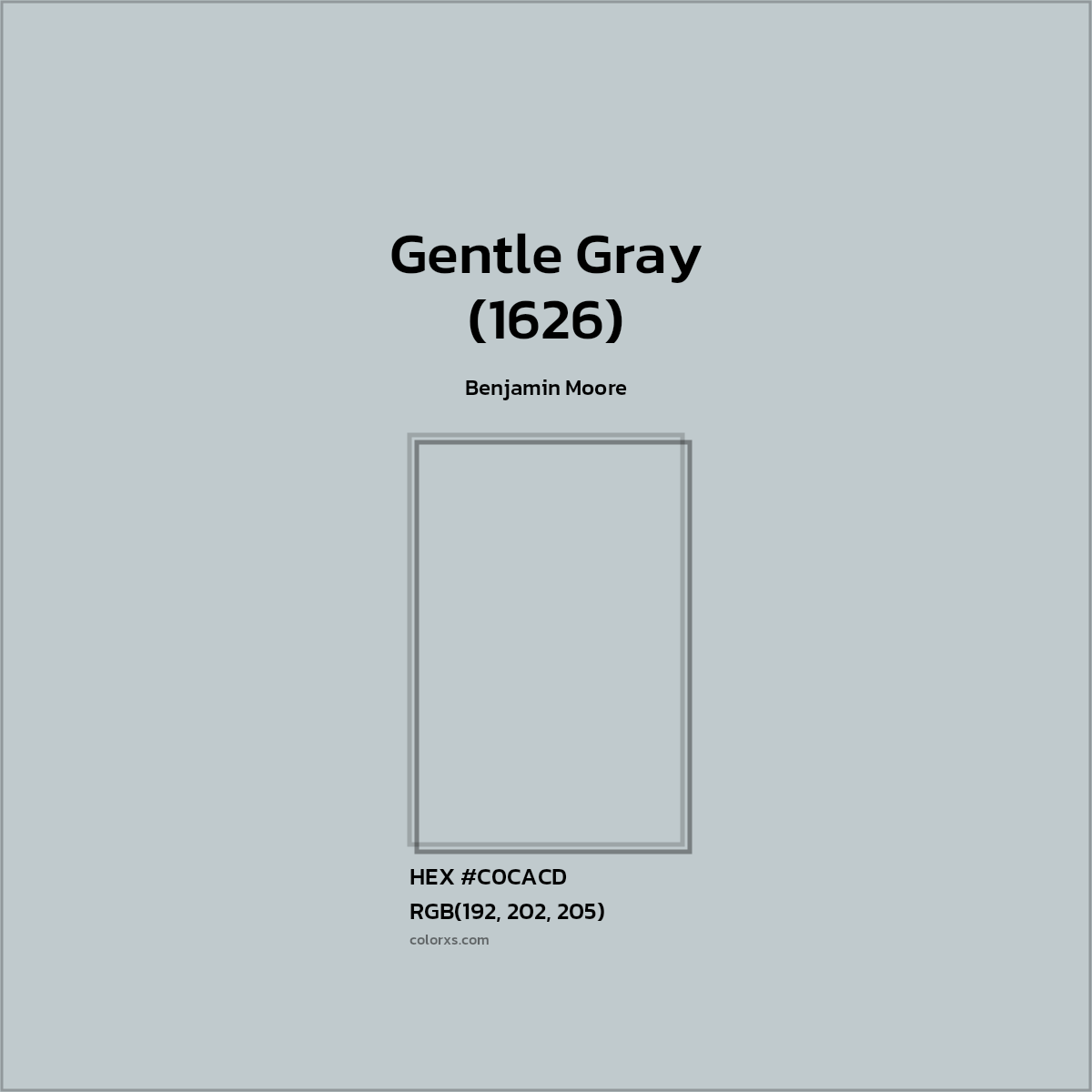 HEX #C0CACD Gentle Gray (1626) Paint Benjamin Moore - Color Code