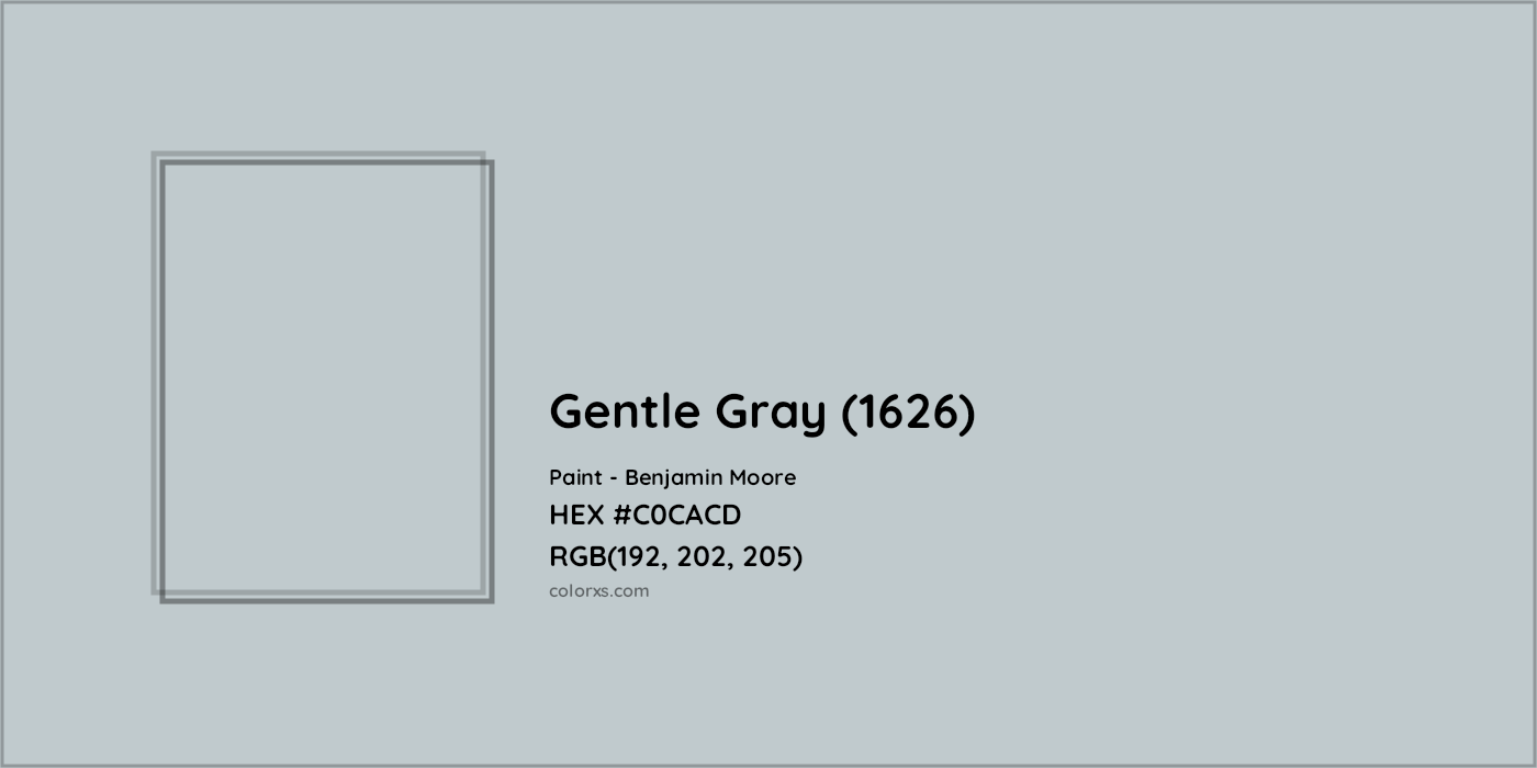 HEX #C0CACD Gentle Gray (1626) Paint Benjamin Moore - Color Code