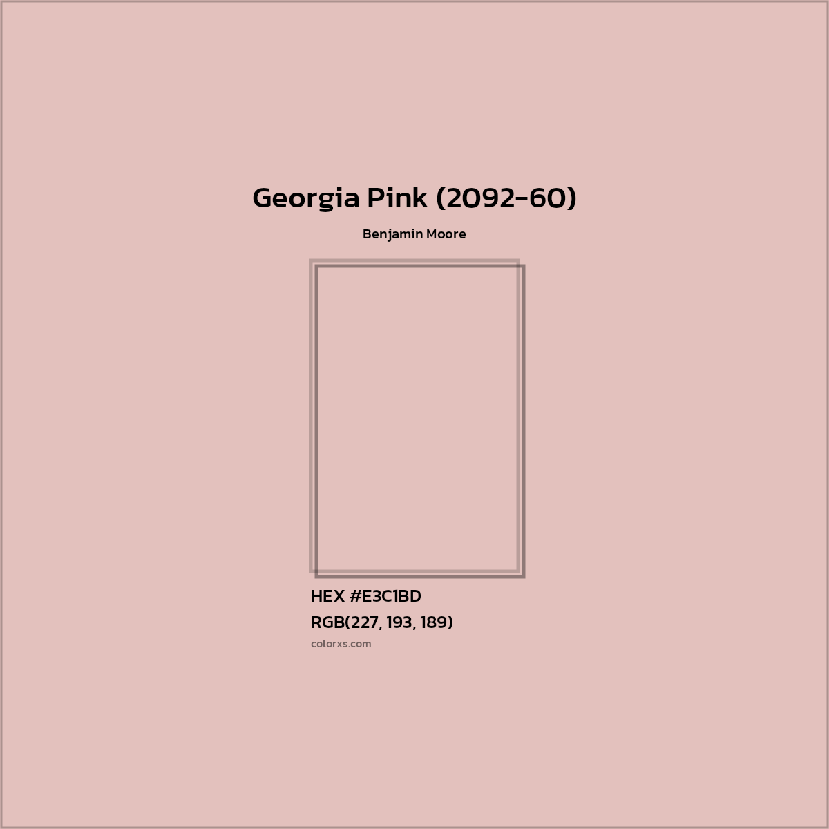 HEX #E3C1BD Georgia Pink (2092-60) Paint Benjamin Moore - Color Code