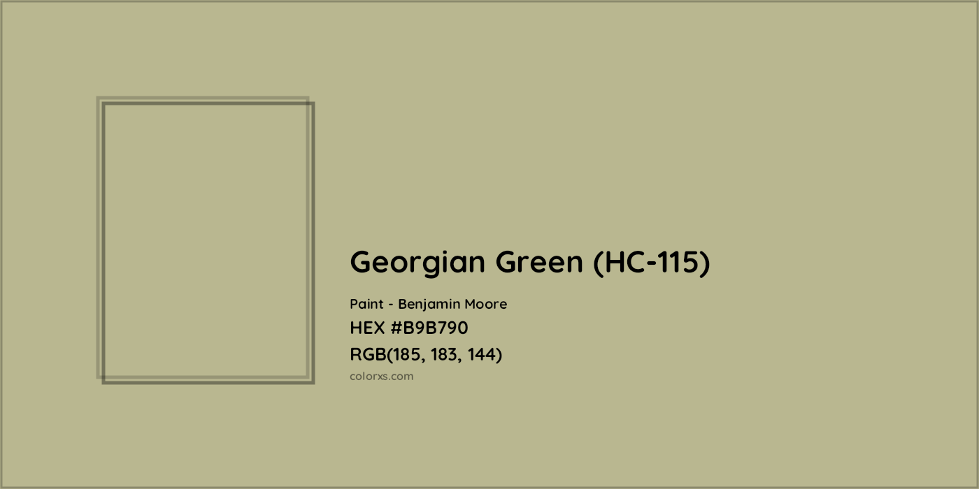 HEX #B9B790 Georgian Green (HC-115) Paint Benjamin Moore - Color Code