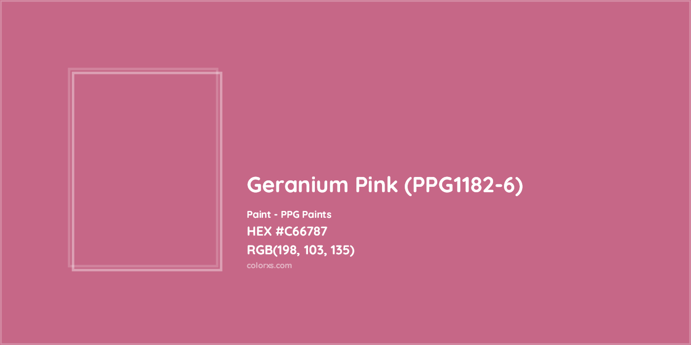 HEX #C66787 Geranium Pink (PPG1182-6) Paint PPG Paints - Color Code