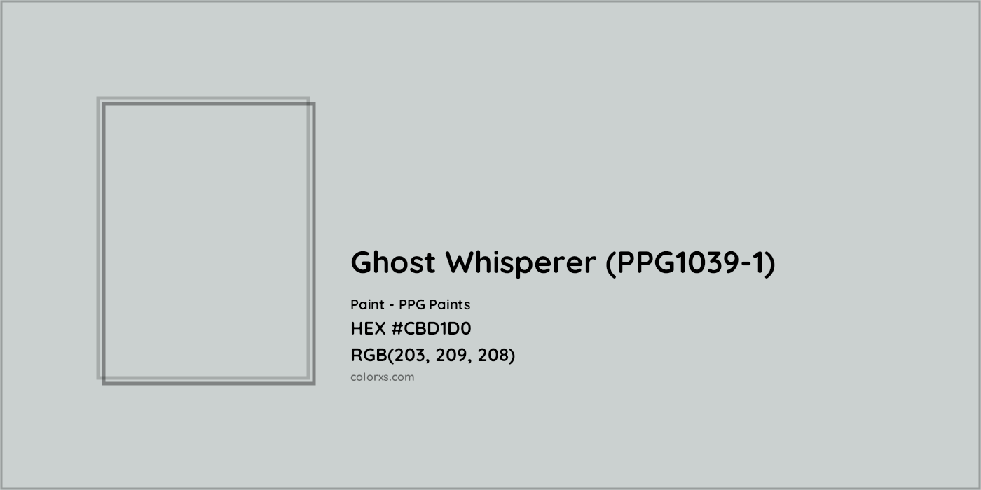HEX #CBD1D0 Ghost Whisperer (PPG1039-1) Paint PPG Paints - Color Code