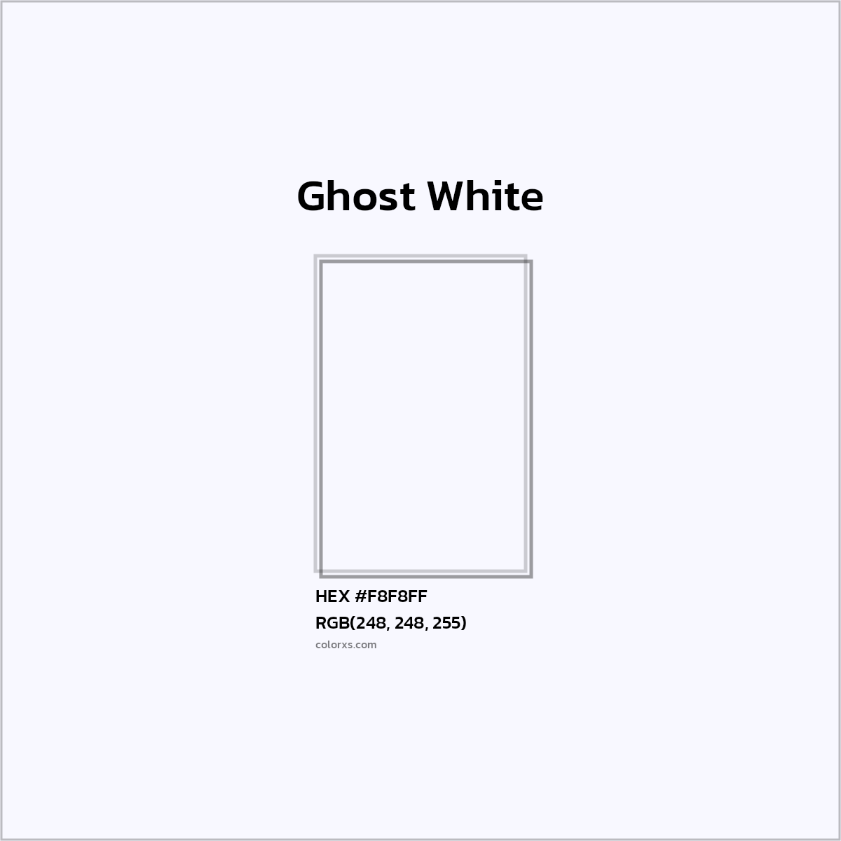 HEX #F8F8FF Ghost White Color - Color Code