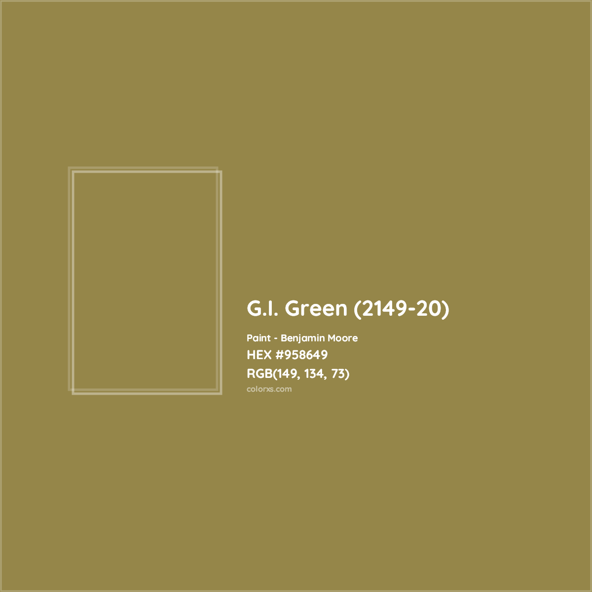 HEX #958649 G.I. Green (2149-20) Paint Benjamin Moore - Color Code