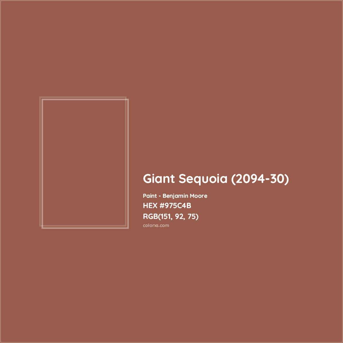 HEX #975C4B Giant Sequoia (2094-30) Paint Benjamin Moore - Color Code